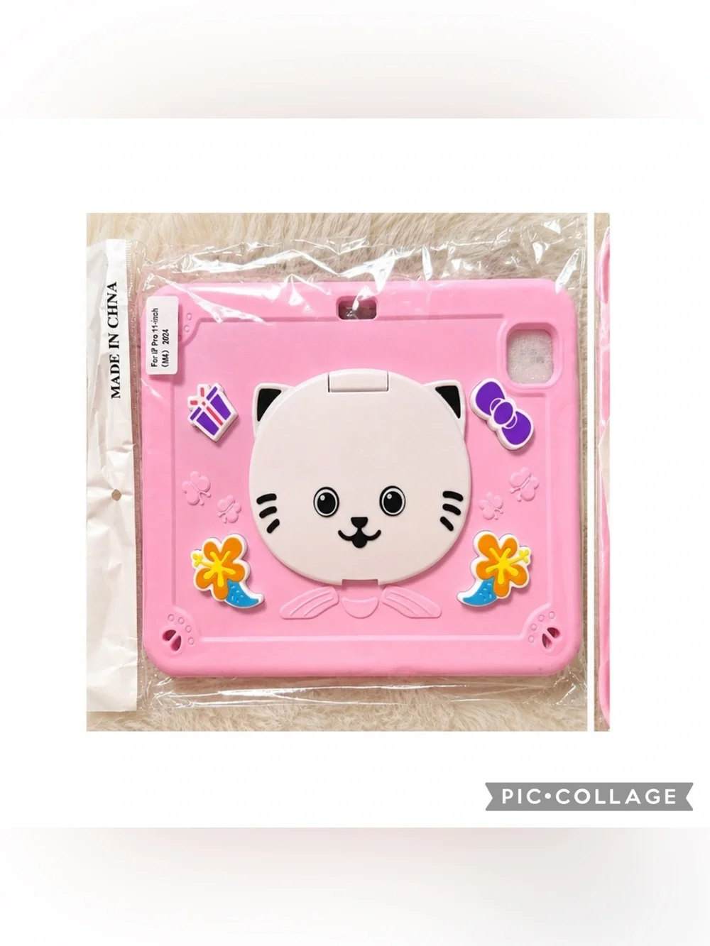 NEW iPad Pro 11 M4 2024 Kitty Cat Case Pink Shoulder Strap